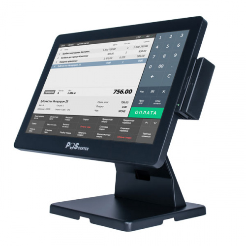 Сенсорный моноблок POSCenter Atlas (15.6", PCAP, i3-4030U, RAM 8Gb, mSATA SSD 128Gb, MSR) без ОС